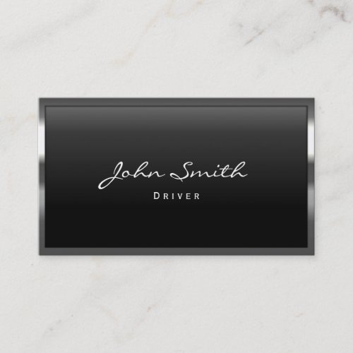 Cool Metal Border Driver Business Card
