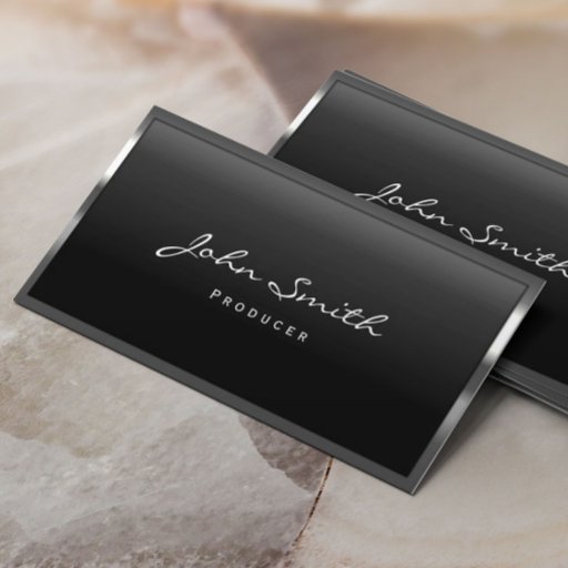 Customizable Cool Metal Border Producer Business Card
