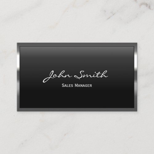 Cool Metal Border Sales Manager Business Card