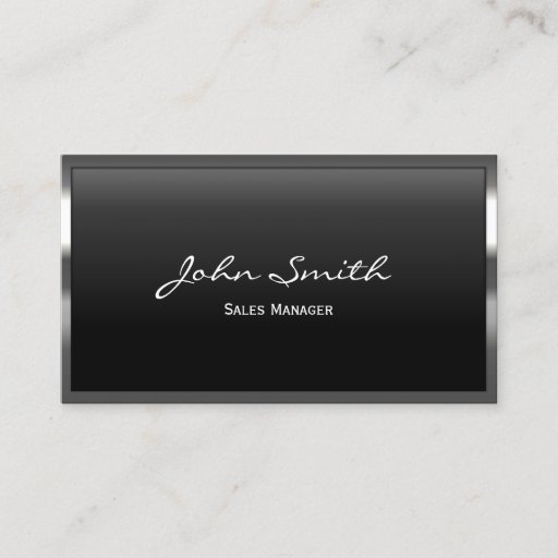 Customizable Cool Metal Border Sales Manager Business Card