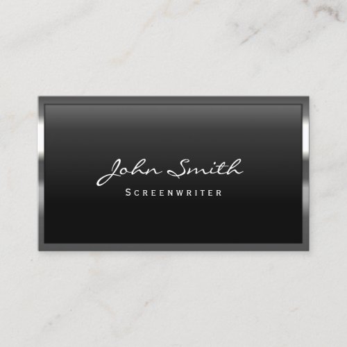 Cool Metal Border Screenwriter Business Card