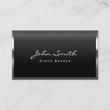 Cool Metal Border Stock Broker Business Card by cardfactory at Zazzle