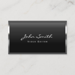 Cool Metal Border Video Editor Business Card