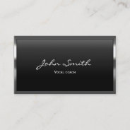 Cool Metal Border Vocal Coach Business Card at Zazzle