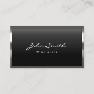 Cool Metal Border Wine Tasting Business Card