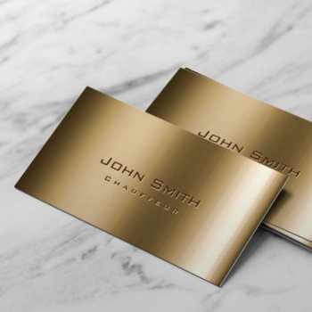 Cool Metal Bronze Chauffeur Professional Driver Business Card by cardfactory at Zazzle