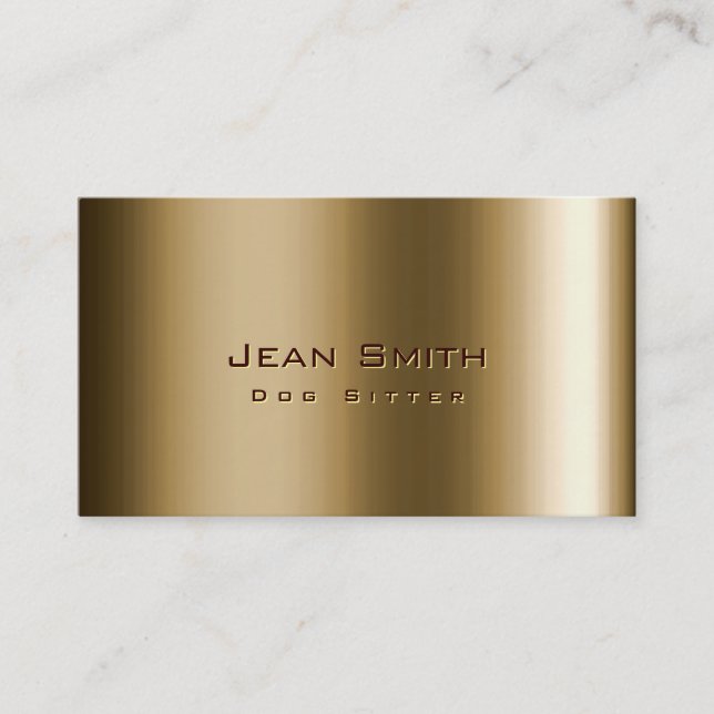 Cool Metal Bronze Dog Sitter Business Card (Front)