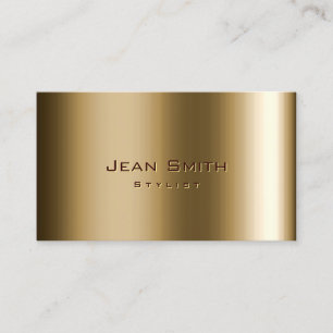 Cool Metal Bronze Hair Stylist Business Card