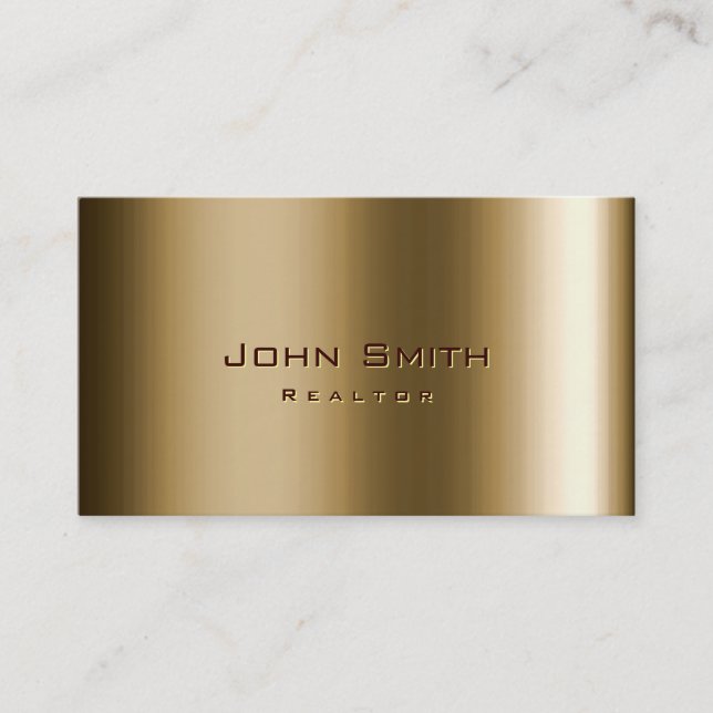 Cool Metal Bronze Realtor Business Card (Front)