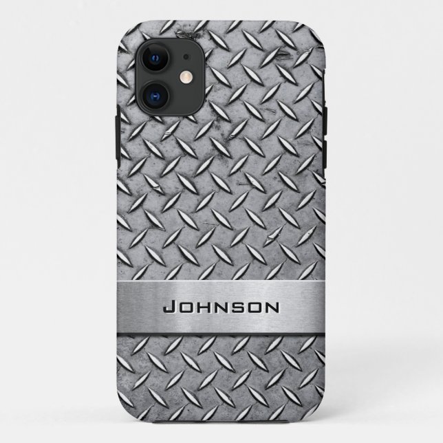 Cool Metal Diamond Cut Metallic Plate Pattern Case-Mate iPhone Case (Back)