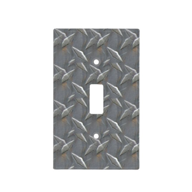 Cool Metal Diamond Pattern Single Switch Plate (Front)