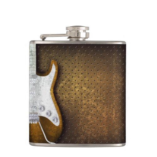 Cool Metal Grunge Electric Guitar Liquor Hip Flask