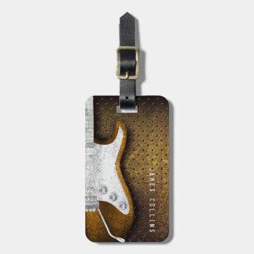 Cool Metal Grunge Electric Guitar Personalized Luggage Tag