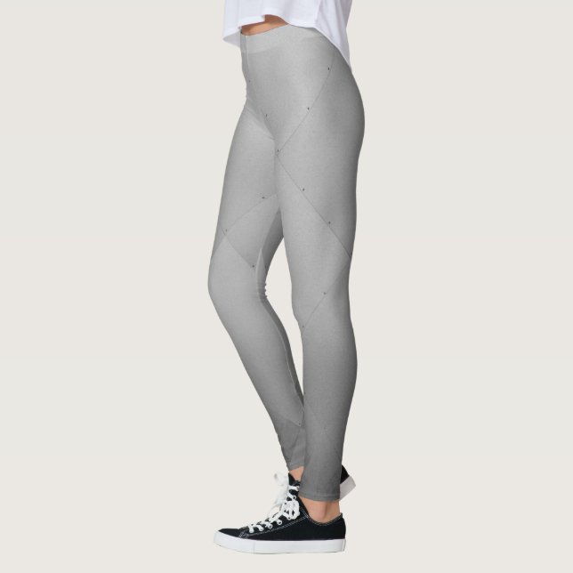 Cool Metallic Aluminum Plates Gray Leggings (Left)