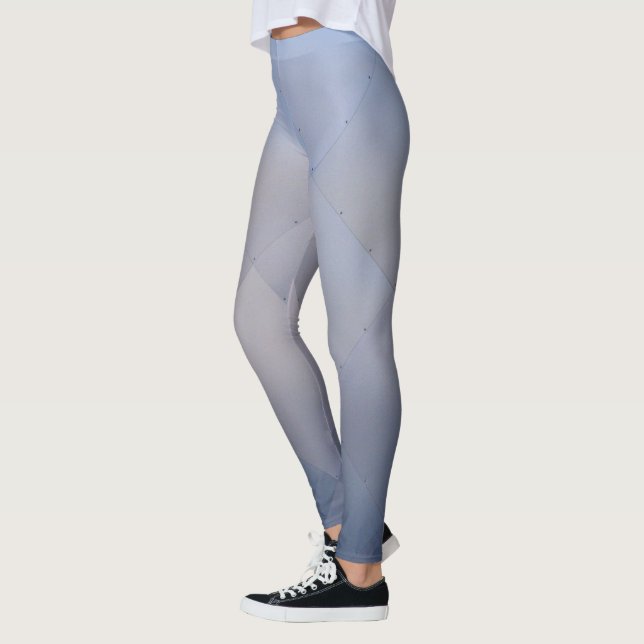 Cool Metallic Aluminum Plates Gray to Blue Leggings (Left)