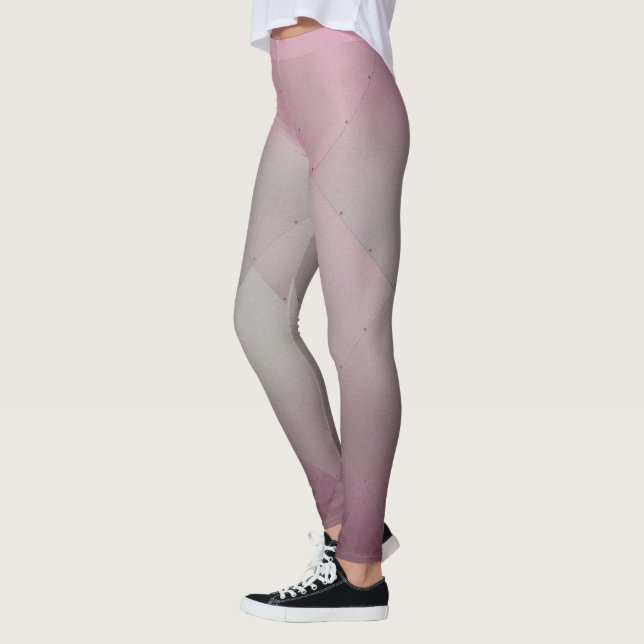 Cool Metallic Aluminum Plates Gray to Pink Leggings (Left)