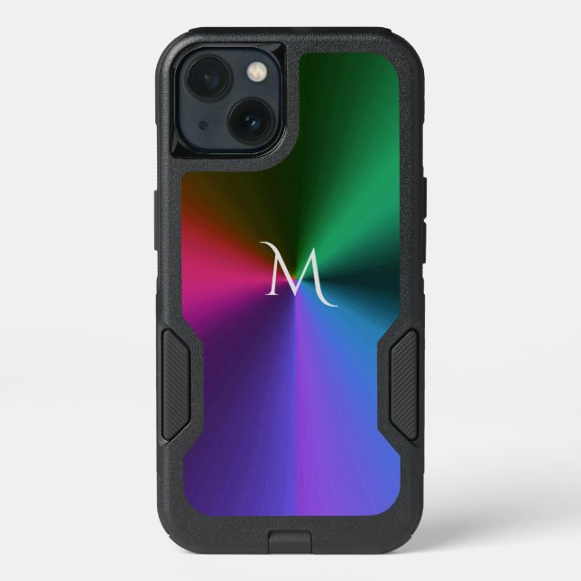 Cool Metallic Color Monogram Otterbox S8 Case (Back)