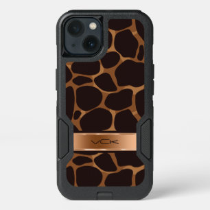 Cool Metallic Copper Tones & Brown Leopard iPhone 13 Case