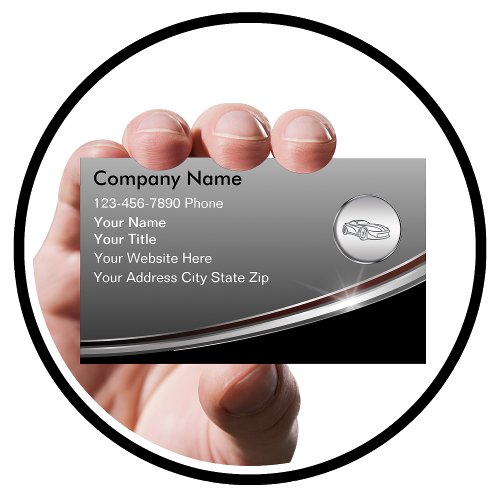 Cool Metallic Look Automotive Business Cards