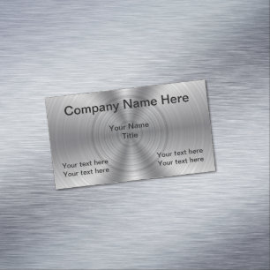 Cool Metallic Look Business Card Magnet