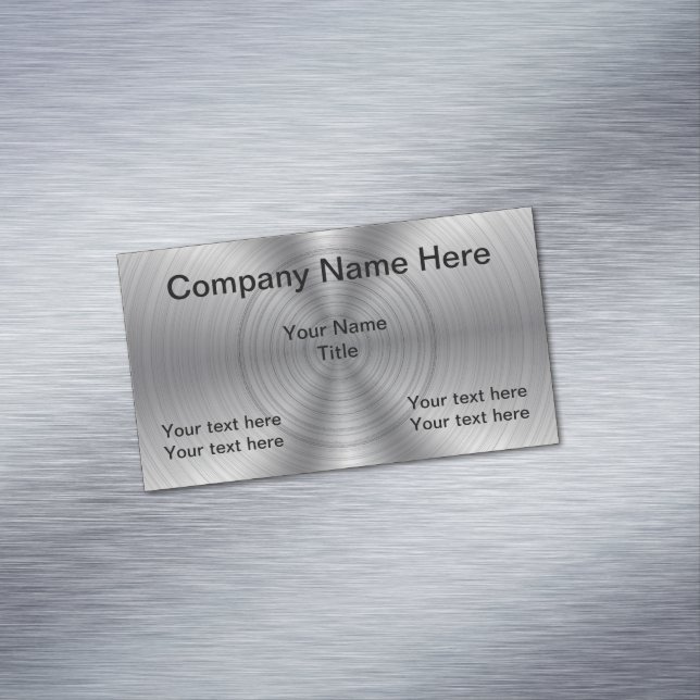 Cool Metallic Look Business Card Magnet (In Situ)