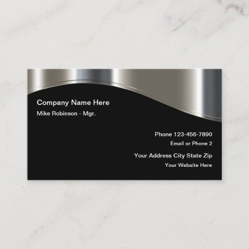 Cool Metallic Look Modern Business Card