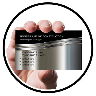 Cool Metallic Looking Construction Business Cards