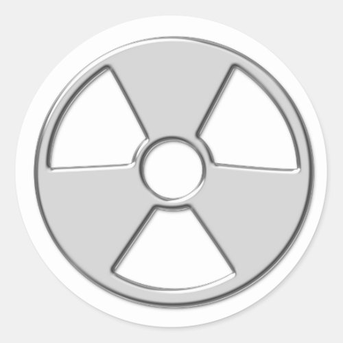 Cool Metallic Radioactive Radiation Symbol Classic Round Sticker