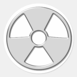 Cool Metallic Radioactive Radiation Symbol Classic Round Sticker