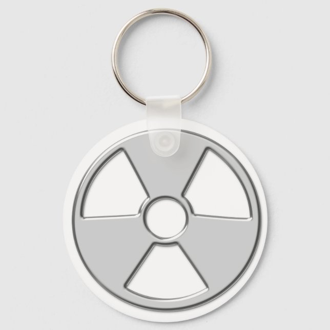 Cool Metallic Radioactive Radiation Symbol Keychain (Front)