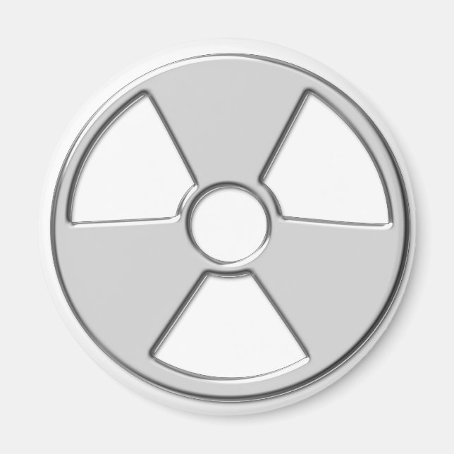 Cool Metallic Radioactive Radiation Symbol Magnet (Front)