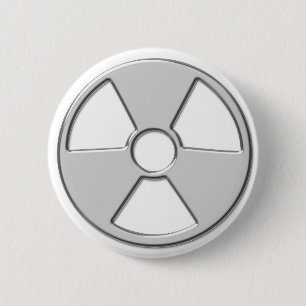Cool Metallic Radioactive Radiation Symbol Pinback Button