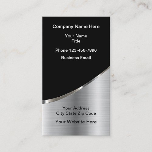 Cool Metallic Vertical Format Business Cards