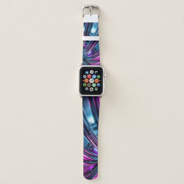 Cool Metallic Waves Apple Watch Band (Front)