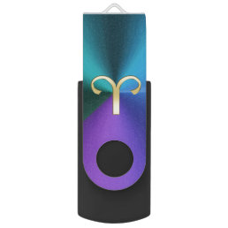 Cool Metallic Zodiac Sign Aries USB Flash Drive