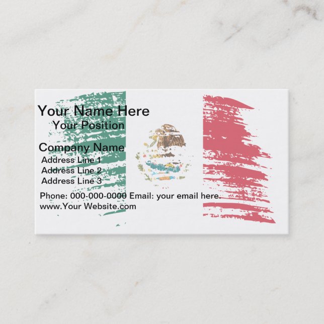 Cool Mexican flag design Business Card (Front)