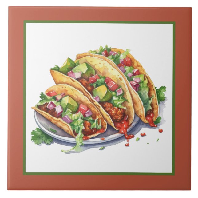 cool Mexican food home Business crafting  Ceramic Tile (Front)