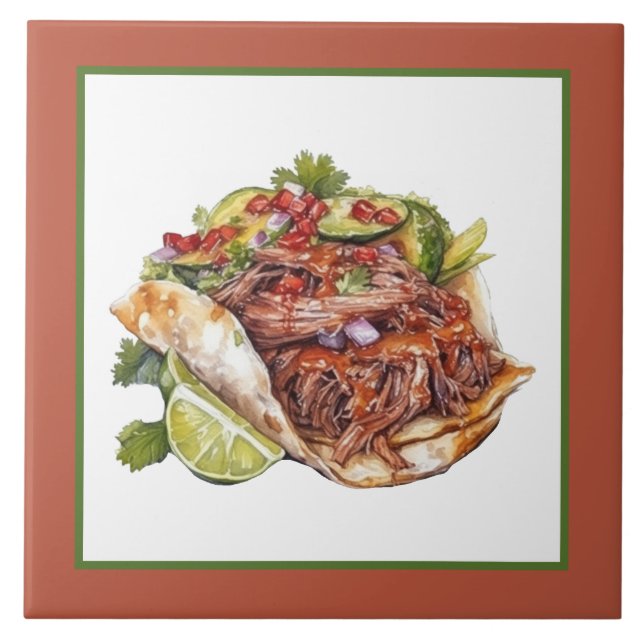 cool Mexican food home Business crafting  Ceramic Tile (Front)