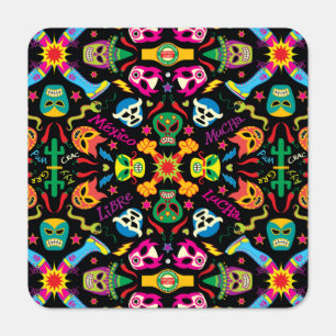 Cool Mexican wrestlers ready to fight and have fun Metal Sign