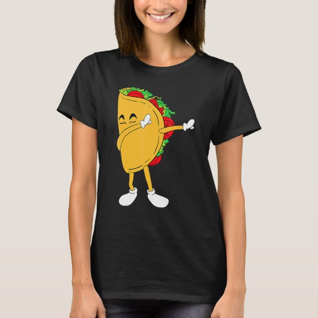 Cool Mexico Dabbing Taco Funny Mexican Food T-Shirt (Front)