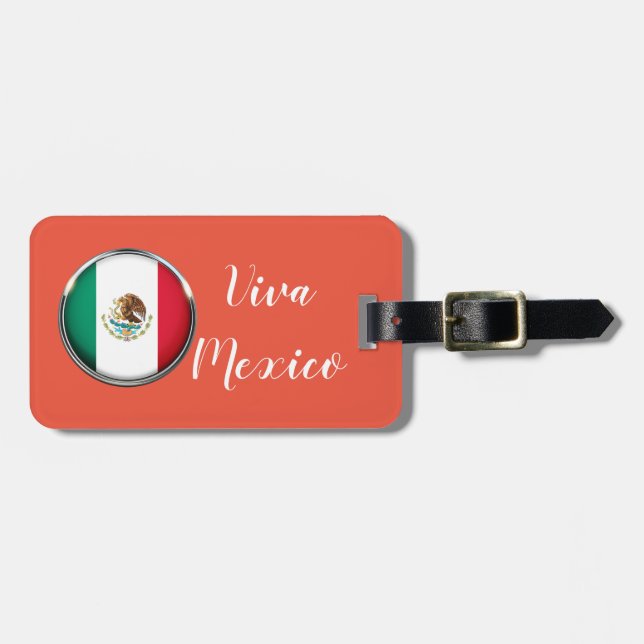 Cool Mexico Flag Design Luggage Tag (Front Horizontal)