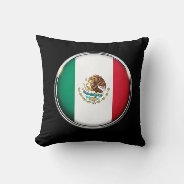Cool Mexico Flag Design Throw Pillow (Front)