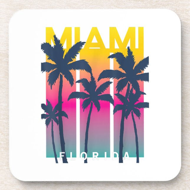 Cool Miami Florida Graphic Design Tees, I Love Mia Beverage Coaster (Front)