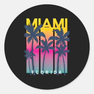 Cool Miami Florida Graphic Design Tees, I Love Mia Classic Round Sticker