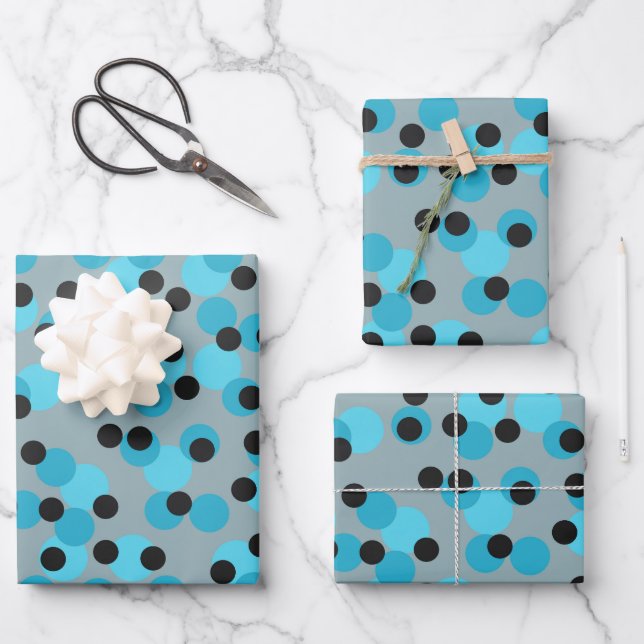 Cool Mid-Century Retro Iceberg Dots  Wrapping Paper Sheets (Front)