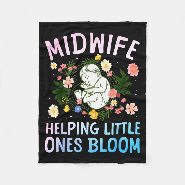 Cool Midwife Art For Women Midwifery Doula Nursing Fleece Blanket (Front)