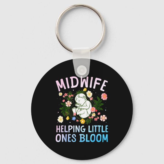 Cool Midwife Art For Women Midwifery Doula Nursing Keychain (Front)