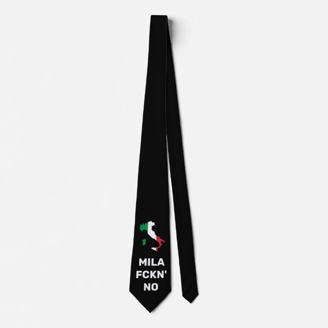 Cool MILANO - Mila Fckn No with flag Neck Tie (Front)