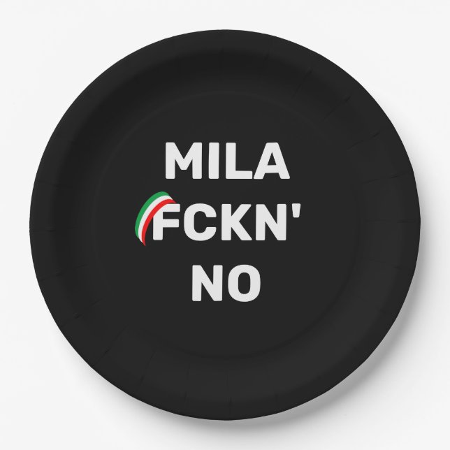 Cool MILANO - Mila Fckn No with flag Paper Plates (Front)