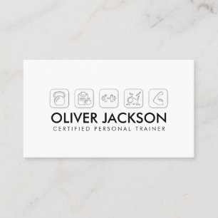 Cool minimal fitness trainer business card